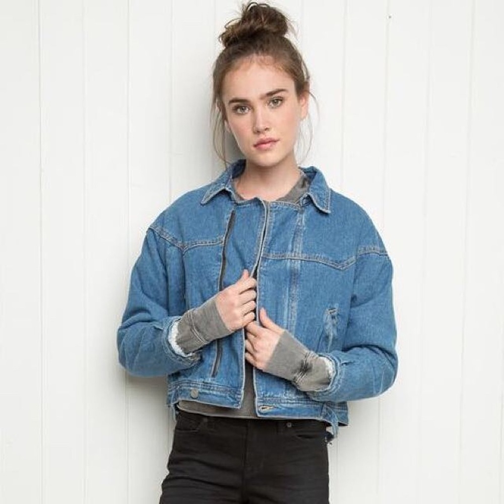 Brandy Melville denim cropped jacket